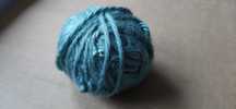 Gruba włóczka chunky yarn miętowa błękitna 186 gr tkanie gobeliny DIY