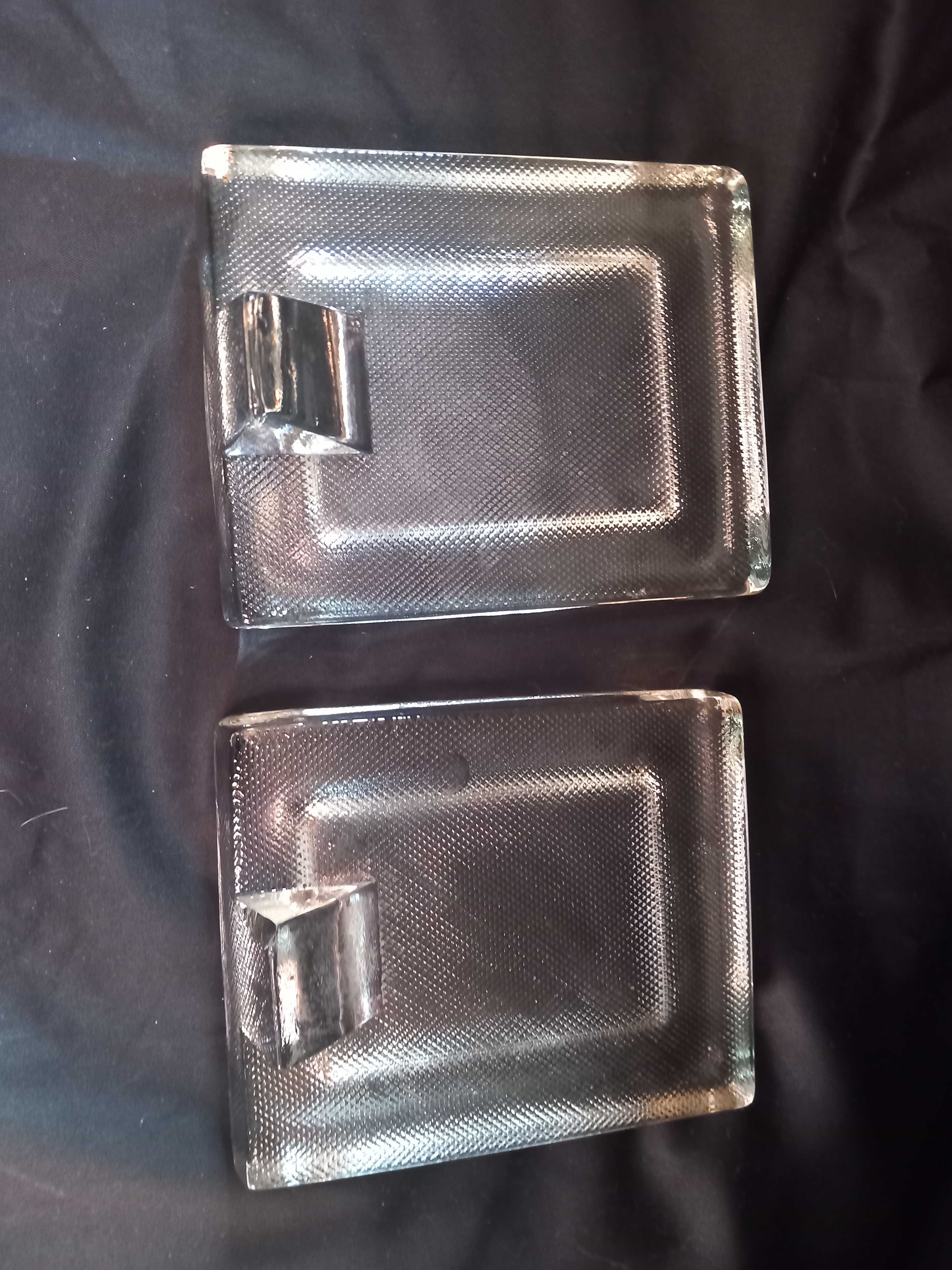 Par de Molduras vintage MIKASA Art Deco vidro pesado transparente,1980