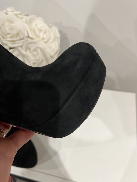 LOUBOUTIN taclou BOTKI czarne ćwieki szpilki zamsz kozaki oryginał