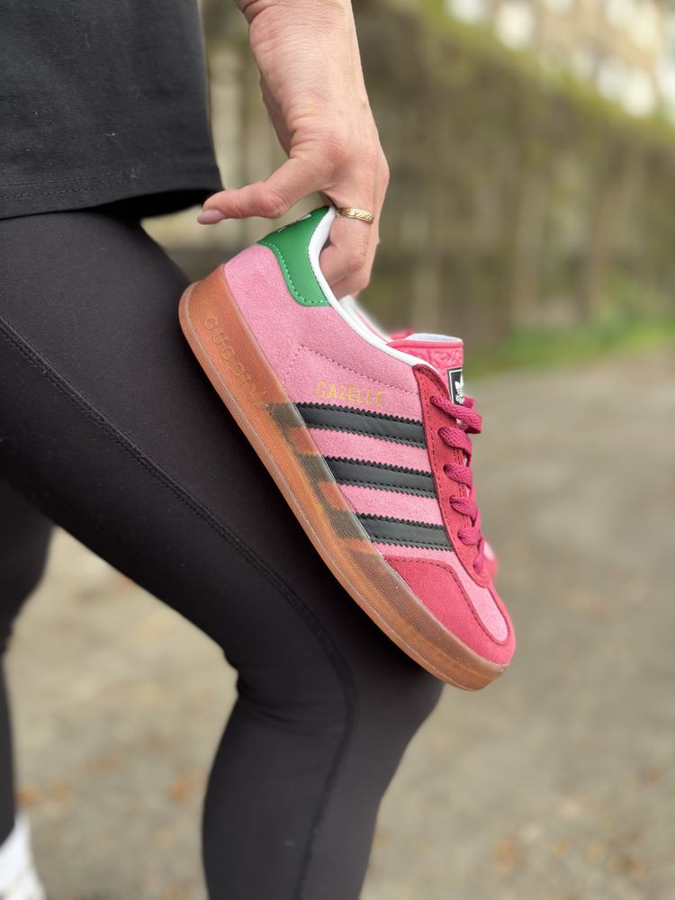 Женские кроссовки Adidas x Gucci Gazelle Pink розпродаж
