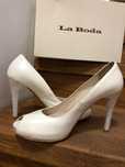 Buty ślubne la boda roz 36 kolor Ivory szpilki z cyrkoniami