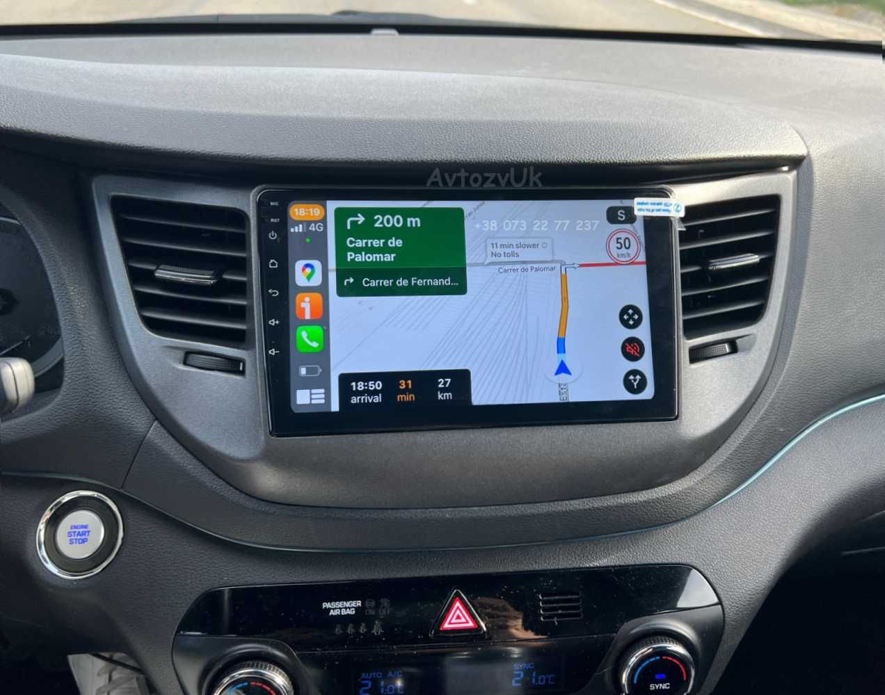 Магнитола TUCSON Hyundai IX35 GPS Tesla Туксон Дисплей CarPlay Android