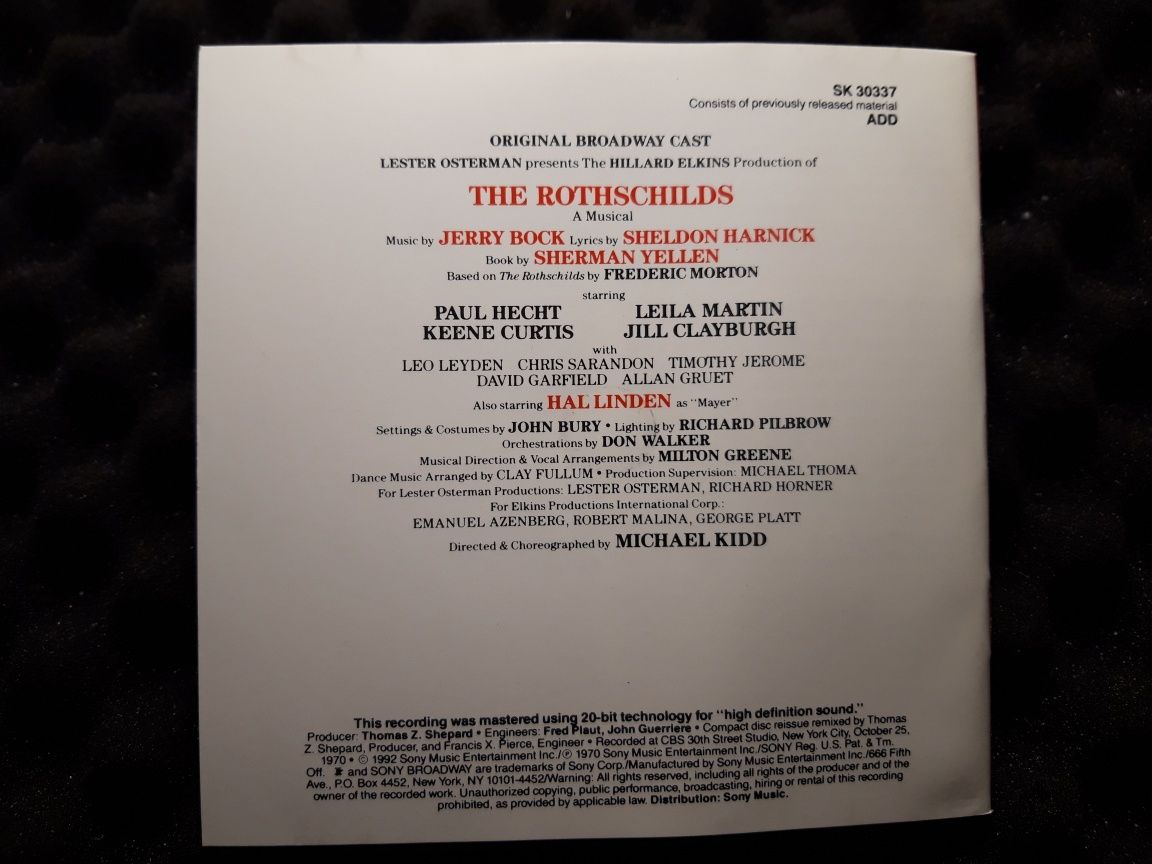 Original Broadway Cast – The Rothschilds: A Musical (CD, 1992)