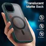 Etui Magnetyczne iPhone 13/6,1 Cala x2 Szkło Hartowane JETech Ciemnozi