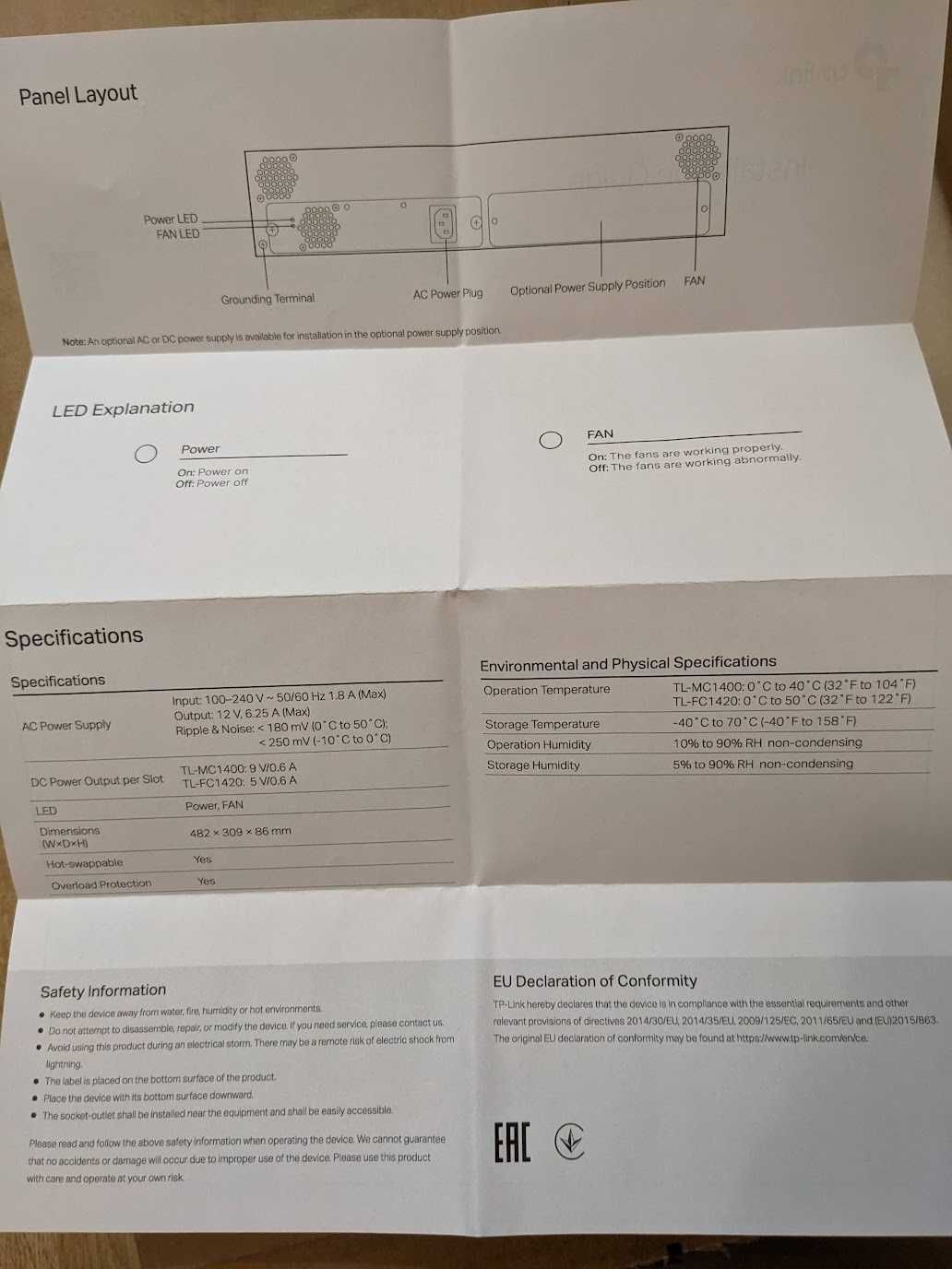 Obudowa Rack na 14 media konwerterów TP-LINK TL-FC1420 nowa nieużywana