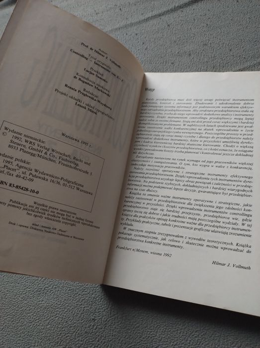 Hilmar J. Vollmuth Controlling Planowanie, Kontrola, Kierowanie