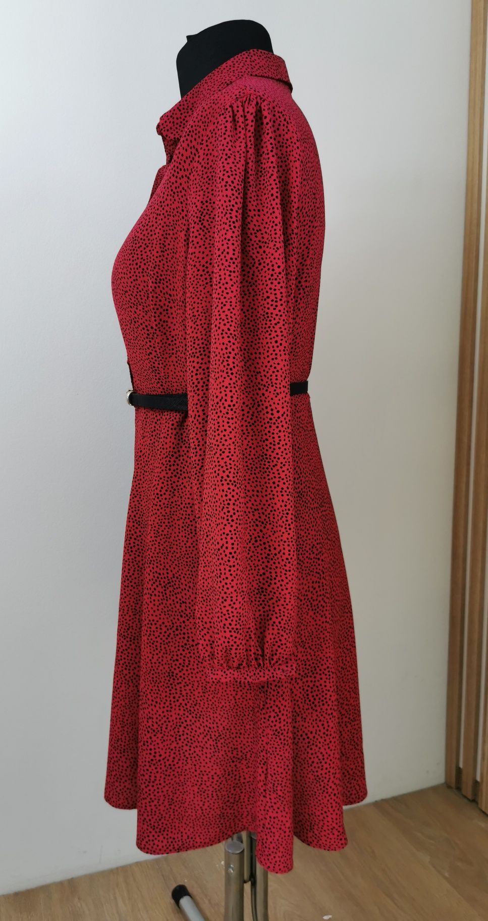 Sukienka w kropki, rozpinana, do karmienia, papaya, r. 44, 16, XXL