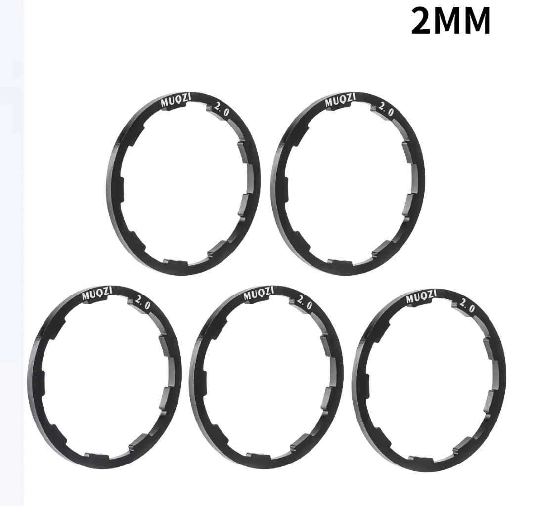 5x podkładka dystansowa do kasety rowerowej bębenka 9s 2 mm aluminiowa