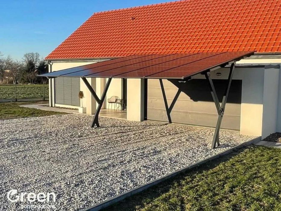 Carport dwustanowiskowy wiata garażowa fotowoltaika panele PV dotacje