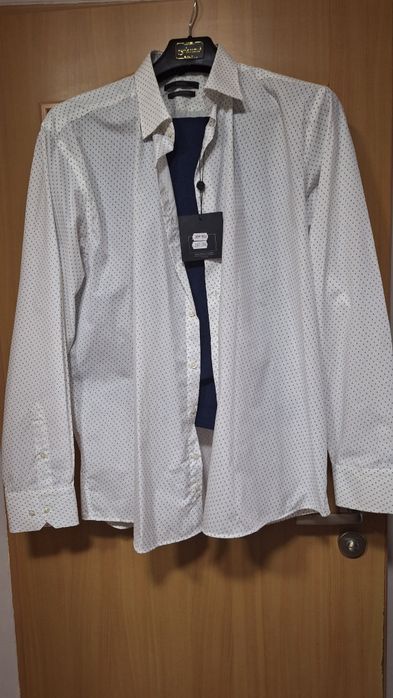 ELEGANCKI nowy wyjściowy garnitur XXL z koszulą gratis