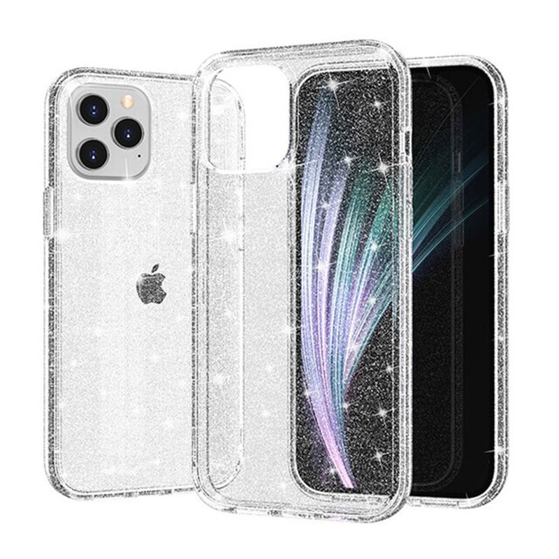Crystal Glitter Case Do Iphone 15 Plus Srebrny