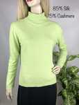 Pistacjowy jedwabny sweter damski z golfem Gerry Weber silk cashmere