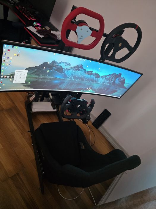 Cockpit/ playseat simetik com banco + suporte para monitor
