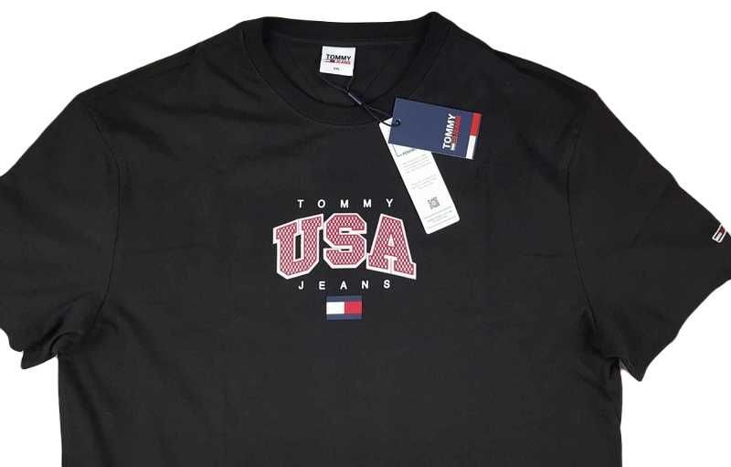 Tommy Hilfiger męska koszulka Tommy Jeans USA T-shirt Black nowa - 2XL