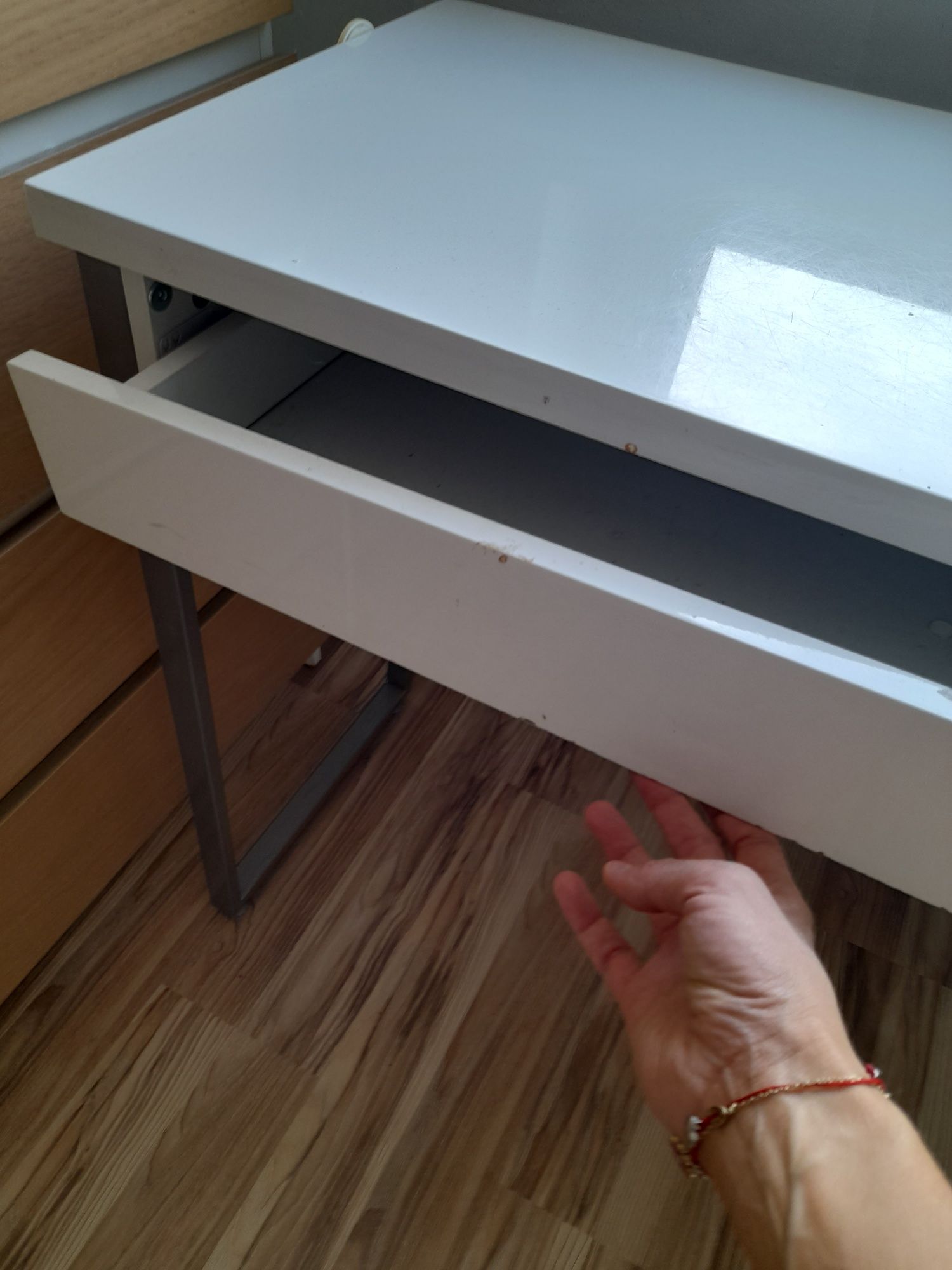 IKEA BESTA BURS Biurko połysk biały 120x40 cm