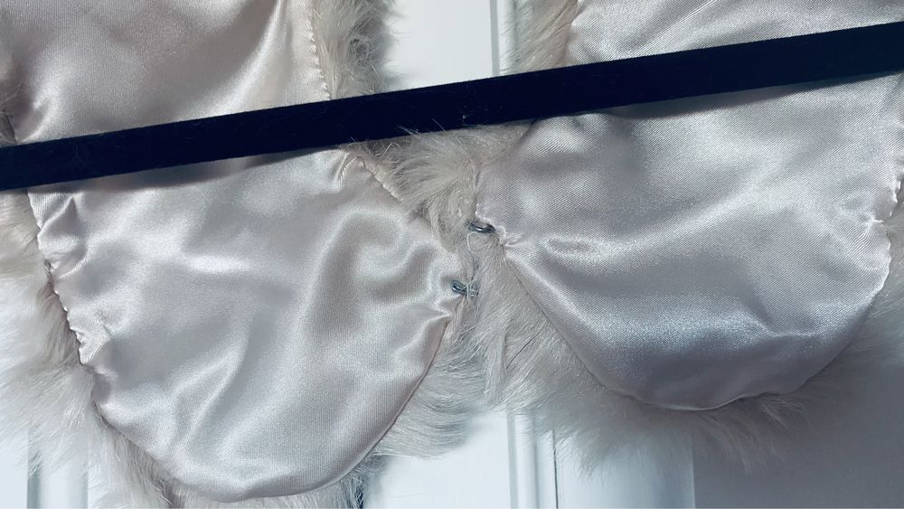 Kołnierz sztuczne futerko H&M pudrowy róż