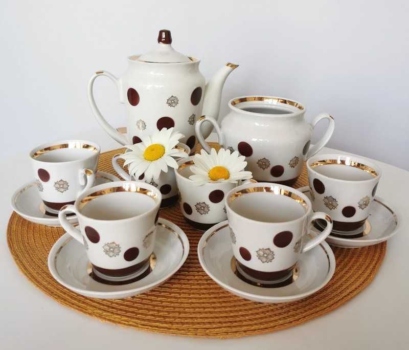 Zestaw porcelana rosyjska kolekcjonerska: kawa/herbata