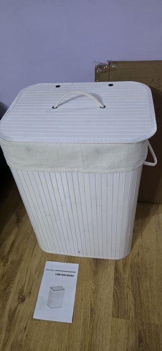 Kosz na pranie 72 litry bambusowy