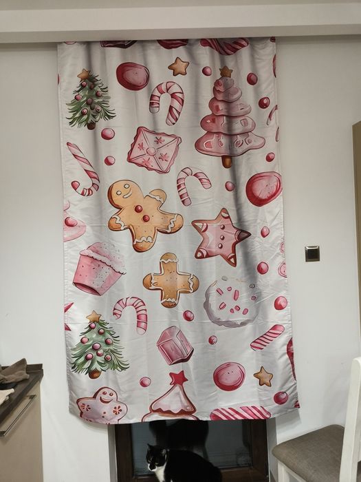 2szt świąteczne firany