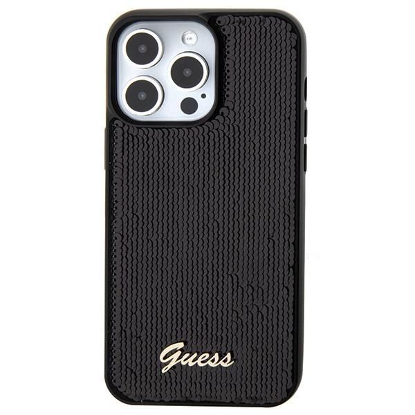 Etui Guess Sequin Script Metal Na Iphone 15 Pro - Czarne