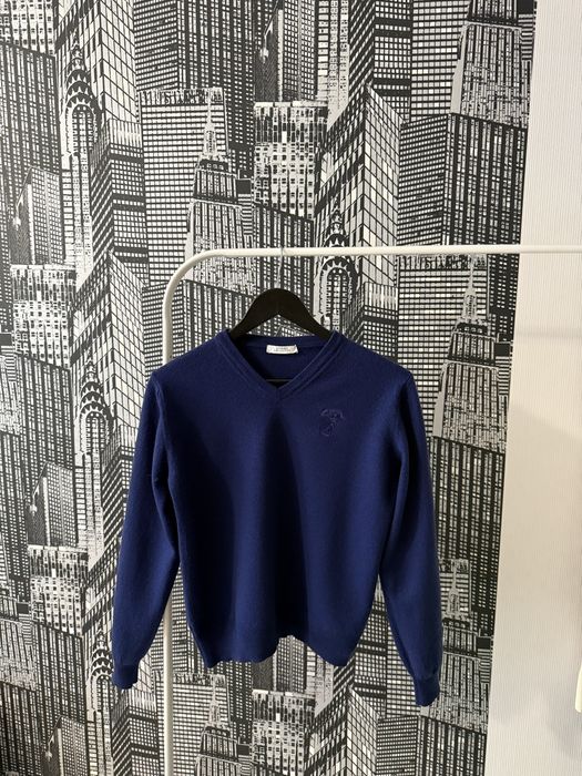 Джемпер з натуральної вовни Versace синій джемпер кофта gianni versace