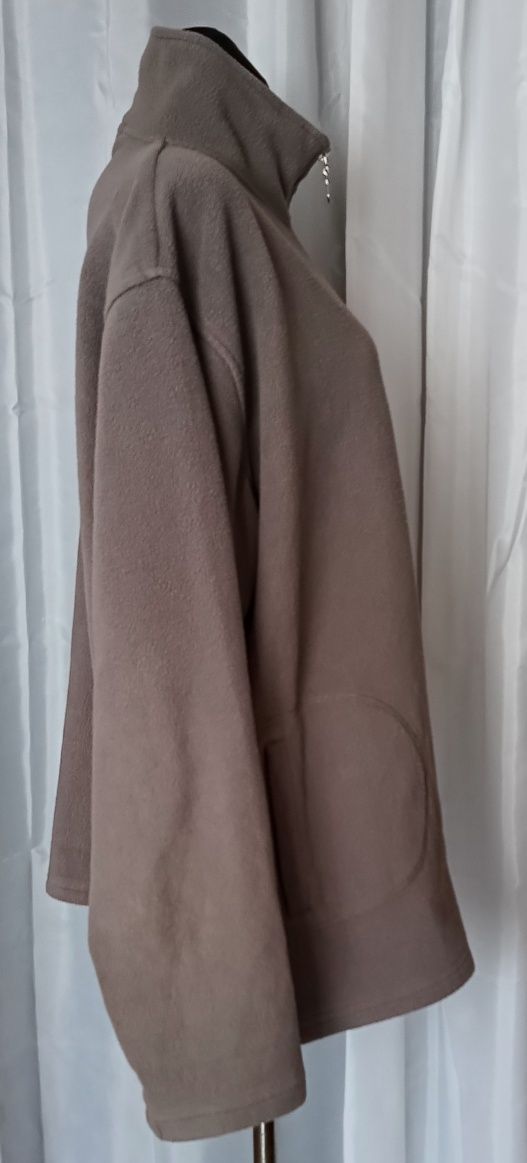 Szarobrązowa bluza z długim rękawem na zamek, Unisex, Woodler XL