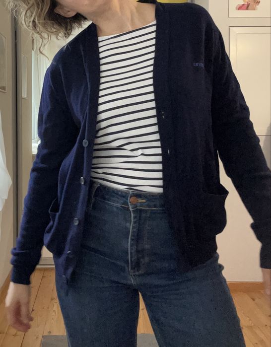 Levi’s kardigan krótki granatowy L wełniany #levis #welniany
