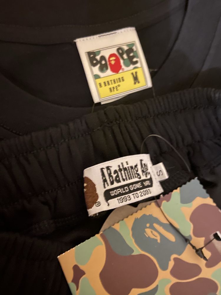Шорты bape sweat drip, шорти бейп bape, комплект футболка бейп + шорти