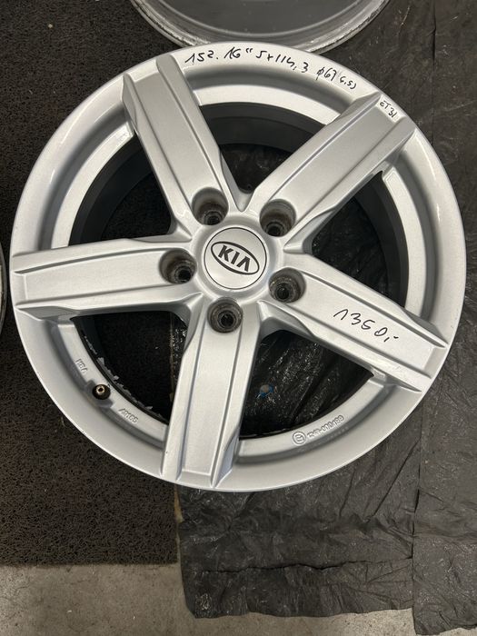 152 Felgi Aluminiowe KIA R 16 5x114,3 Bardzo Ładne