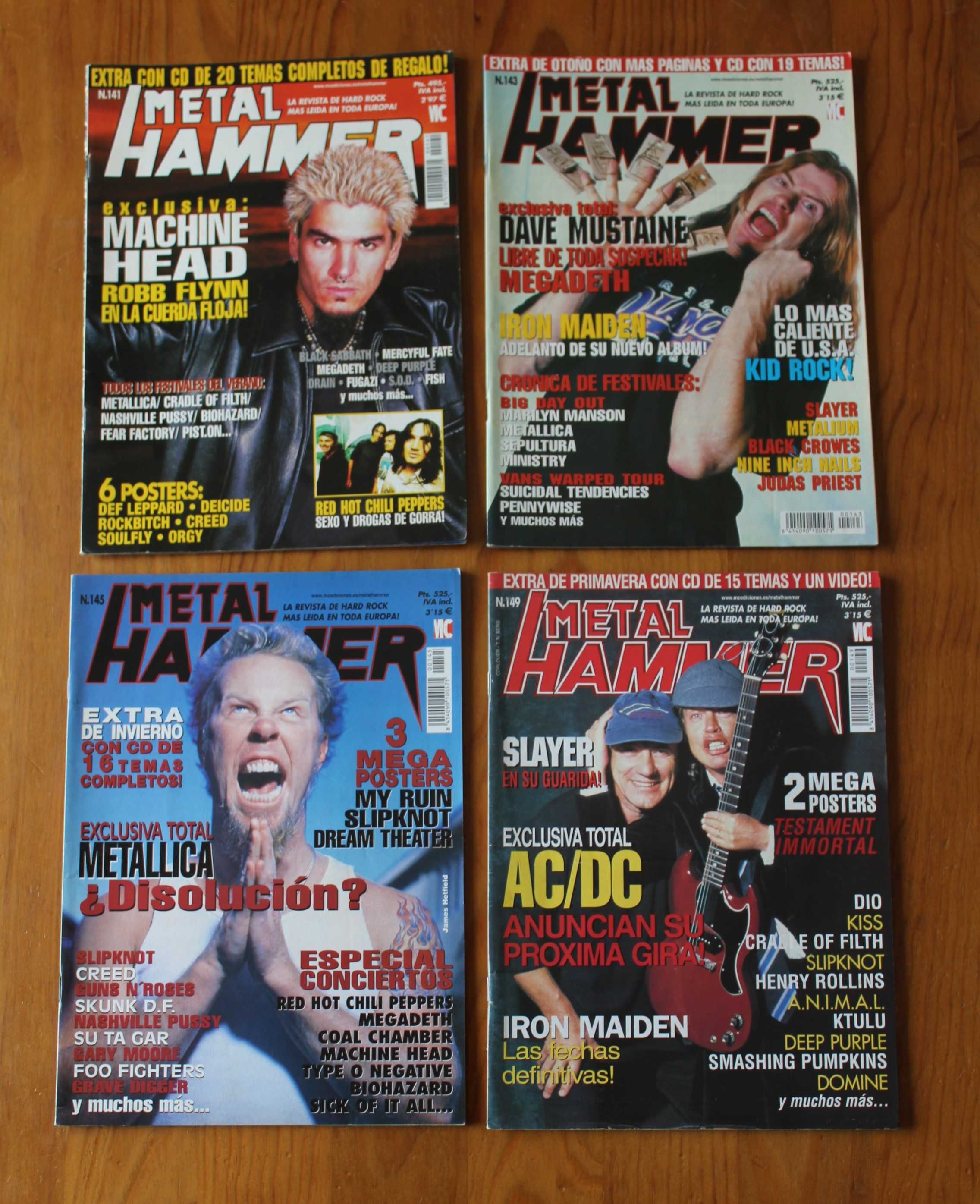Revistas Metal Hammer (ed. Espanhola), c/ posters - preço à unidade