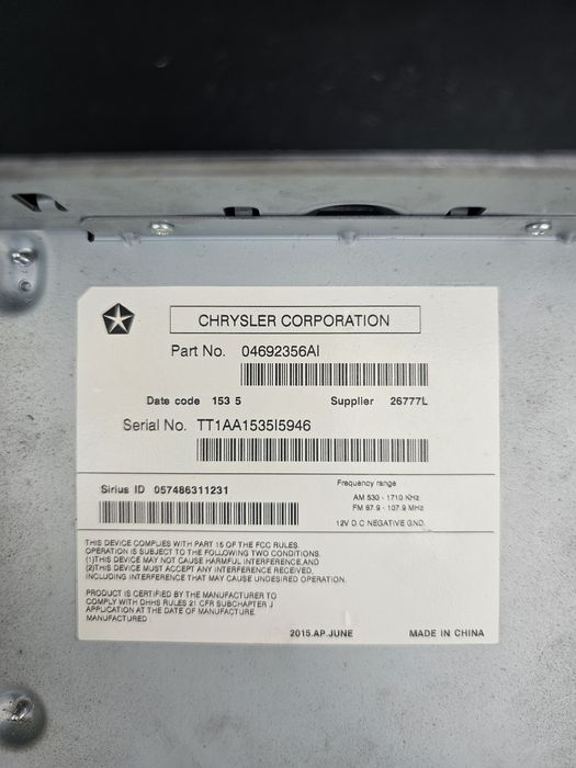 Магнітола Dodge Dart