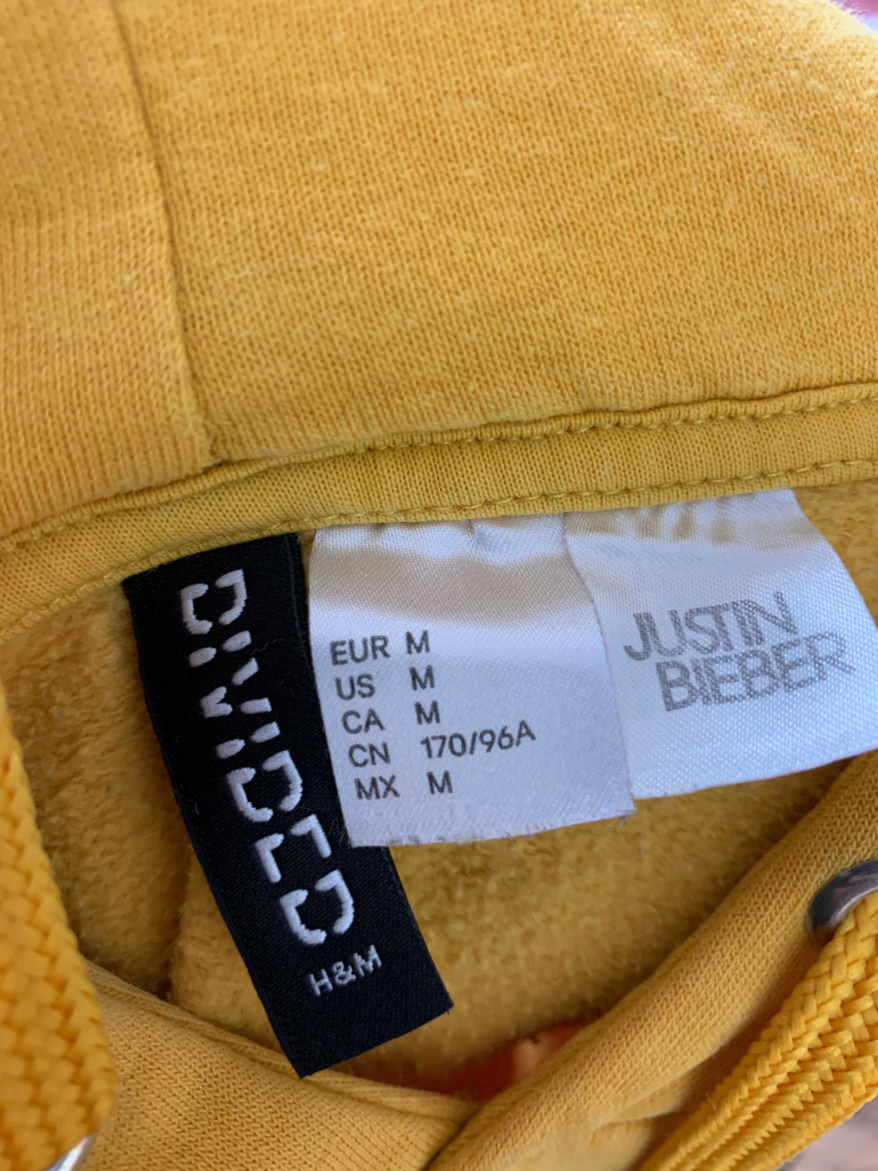 Żółta Damska Bluza z Kapturem H&M Justin Bieber  Rozmiar M