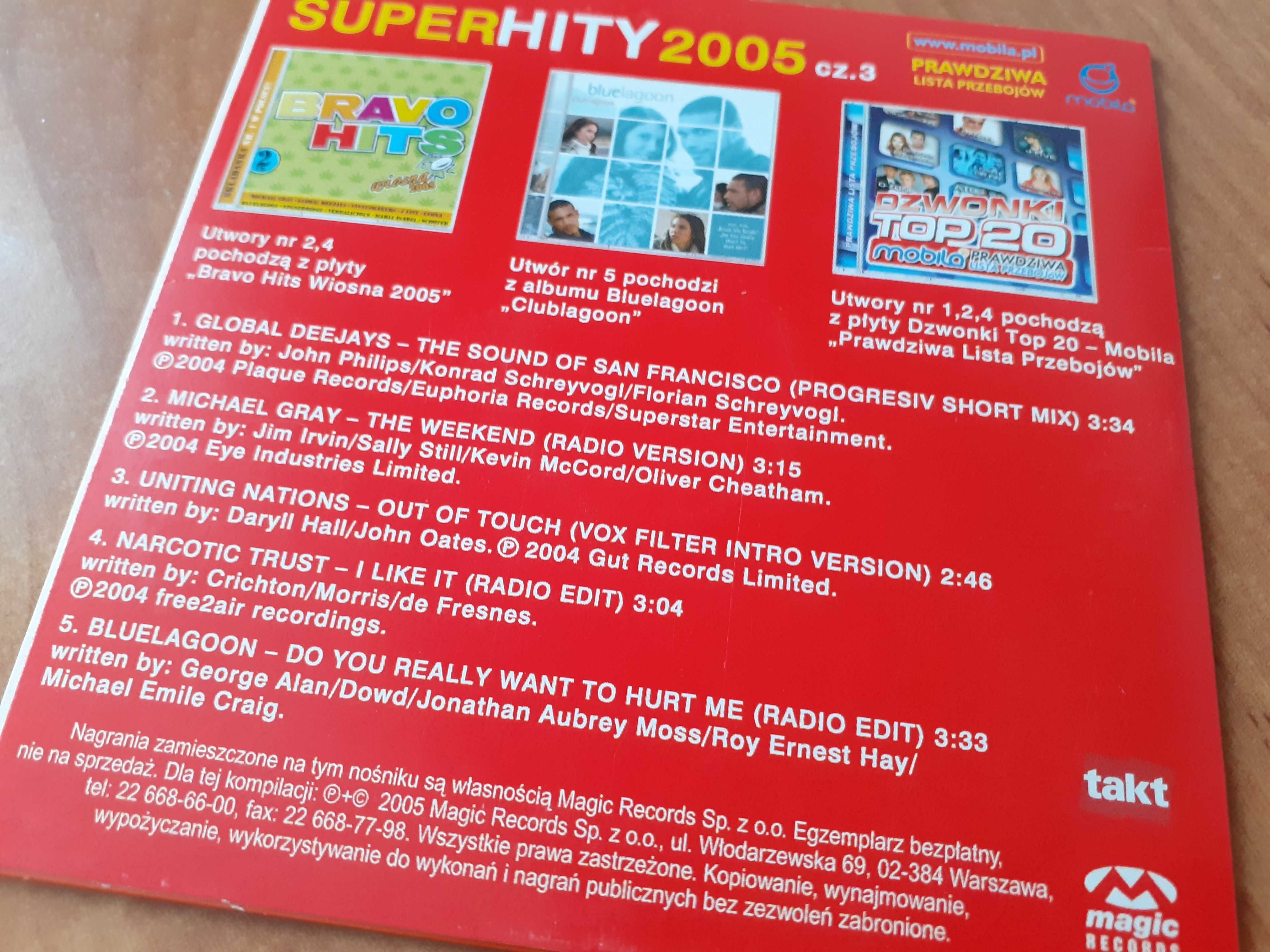 CD Super Hity 2005 cz. 3 Global Deejays Bluelagoon