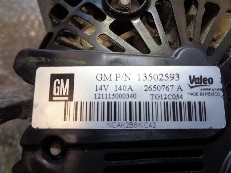 Alternator opel Mokka Astra 1.6 16v 13/50/25/93 140a tg12c054