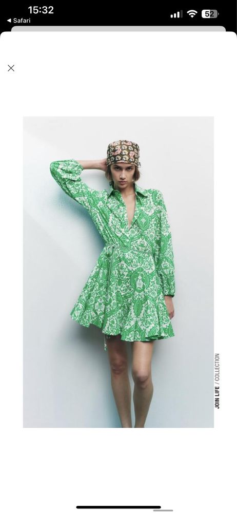 Зелене плаття Zara