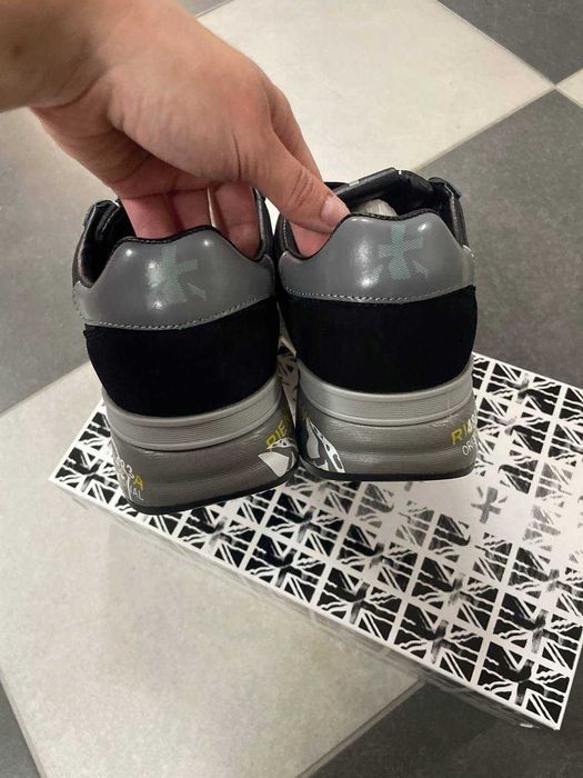 ОРИГИНАЛ Premiata lander новые мужские кожаные кроссовки черные 40-45