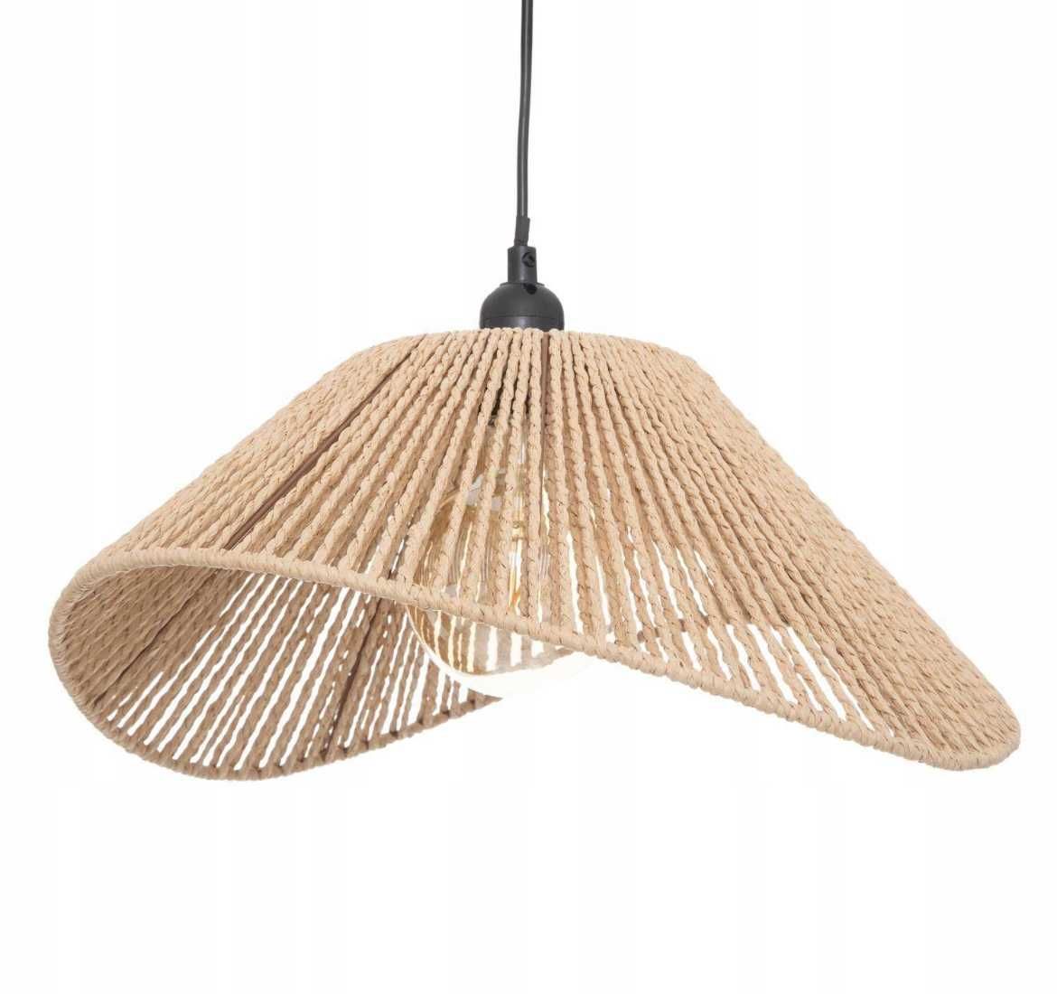 Nowoczesna lampa wisząca 45 cm Sufitowa Boho Pleciony klosz E27