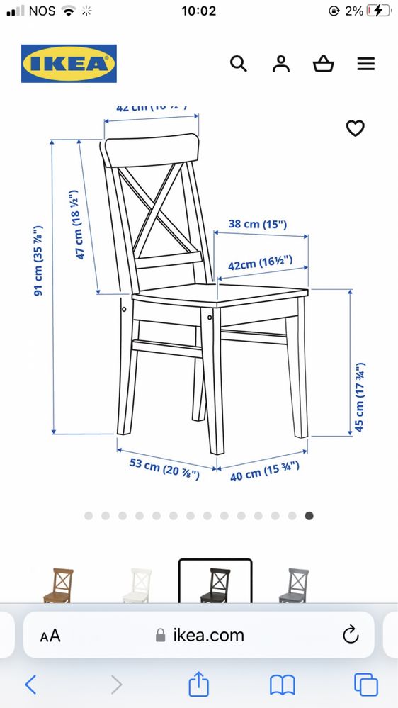 Duas Cadeiras INGOLF na cor preto da IKEA