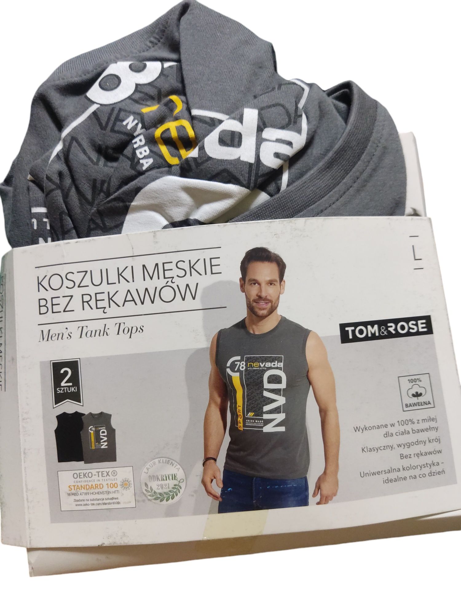 TOM&ROSE koszulka bez rękawów okrągły bawełna 2 pak rozmiar L  (384)