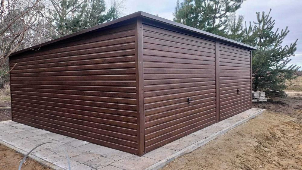 SUPER OKAZJA! Garaż Blaszany 6x5 Drewnopodobny, Klasa Premium!