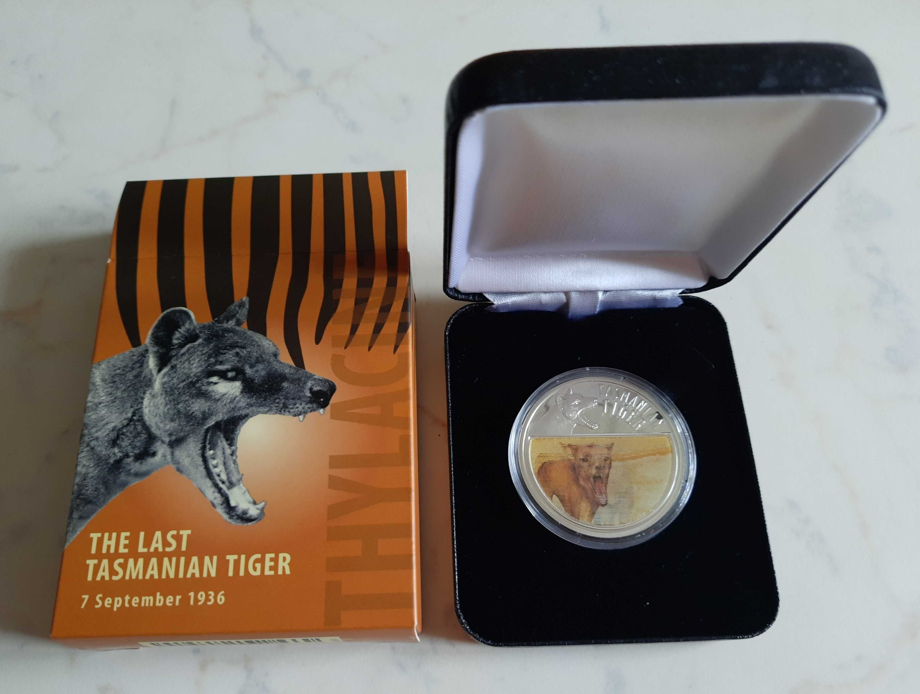 Srebrna moneta 5 dolarów Niue Island - tygrys tasmański