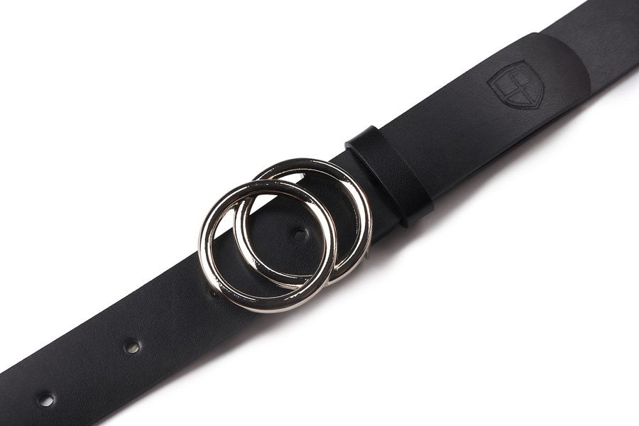wąski pasek damski z ozdobną, metalową klamrą - peterson 100