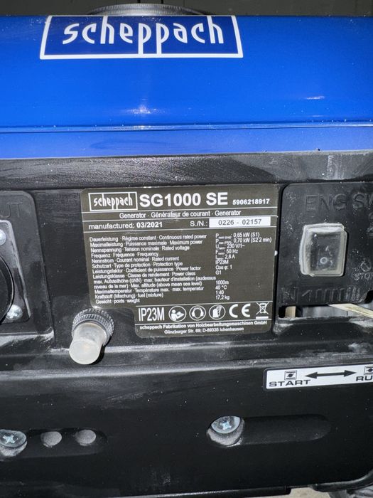 Генератор 2T schepach SG1000SE 0,7кВт