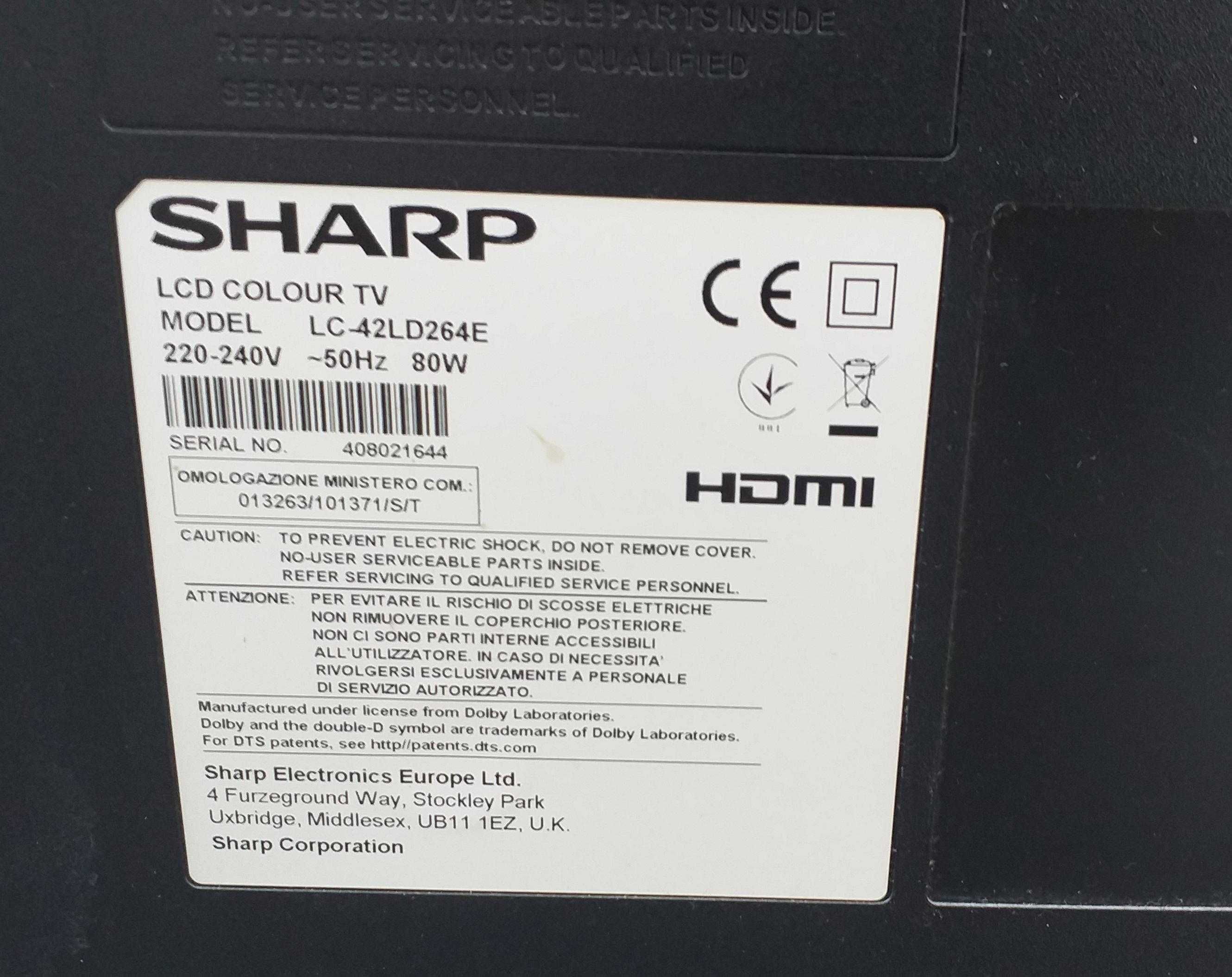 Telewizor Sharp LC-42LD264E uszkodzona matryca.