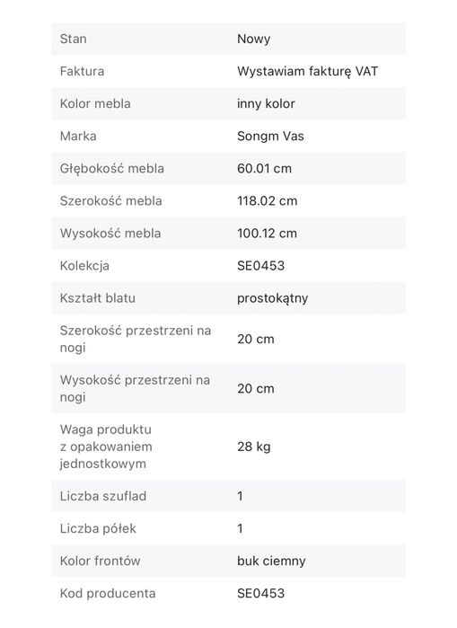Biurko loft stabilne lada