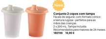 2 Copos para Bebé Tupperware NOVO