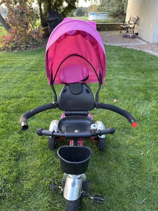 Rowerek różowy z daszkiem