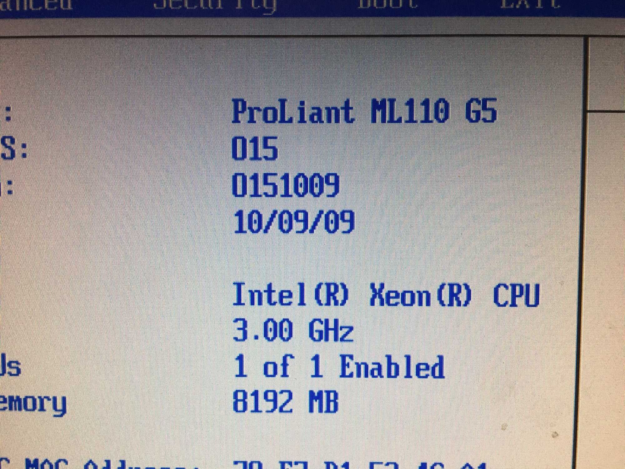 HP Proliant ML110 G5 Xeon 3.0 8Gb ОЗУ