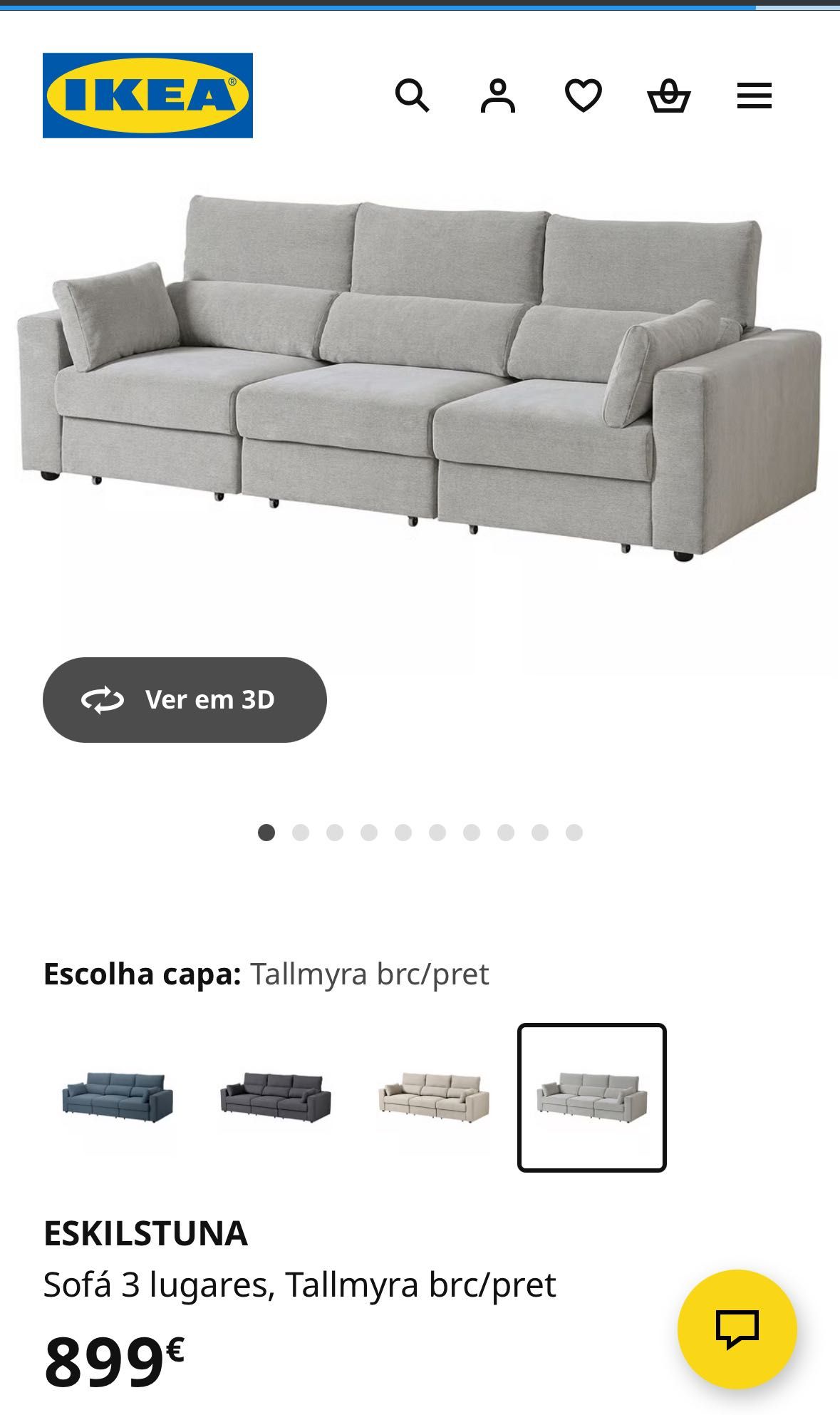 Sofá 3 lugares IKEA ESKILSTUNA