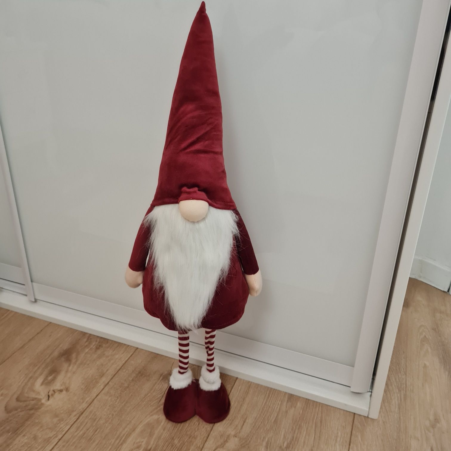 Kik dekoracyjny skrzat świąteczny czerwony krasnal figurka 73 cm Nowy